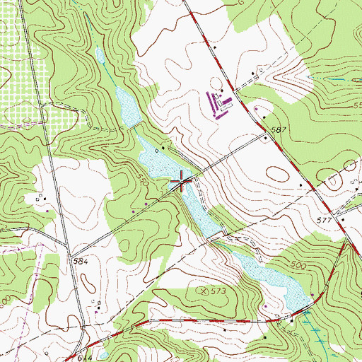 Topographic Map of South Carolina Noname 02143 D-0727 Dam, SC