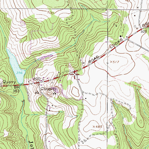 Topographic Map of South Carolina Noname 02040 D-0706 Dam, SC
