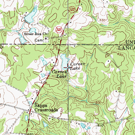 Topographic Map of Carnes Lake D-1768 Dam, SC