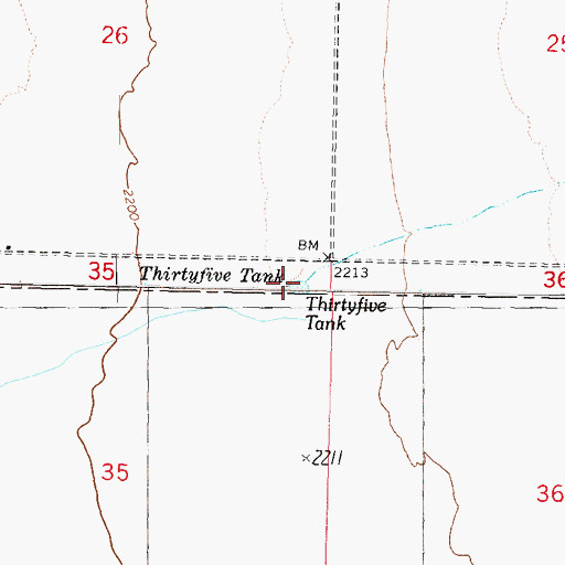 Topographic Map of Thirtyfive Tank, AZ