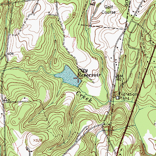 Topographic Map of Kershaw City Reservoir Dam D-1781, SC