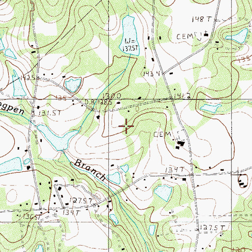 Topographic Map of Clamps Pond, SC