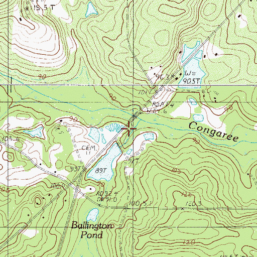 Topographic Map of South Carolina Noname 32103 D-1707 Dam, SC