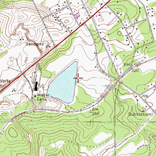 Topographic Map of South Carolina Noname 32091 D-0967 Dam, SC