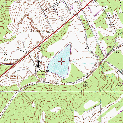 Topographic Map of Pennsylvania Glass Sand Settling Pond, SC