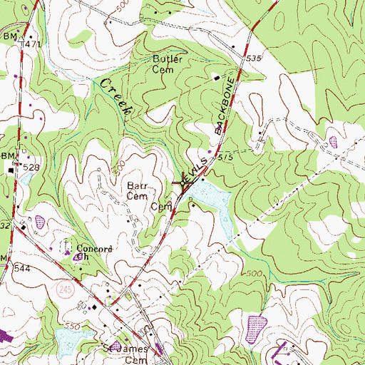 Topographic Map of South Carolina Noname 32105 D-1042 Dam, SC
