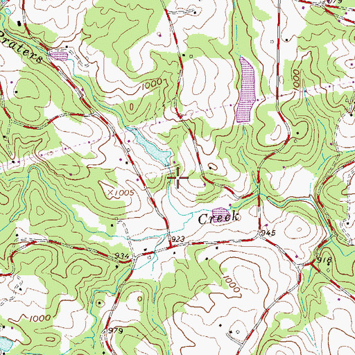 Topographic Map of Praters Creek Dam, SC