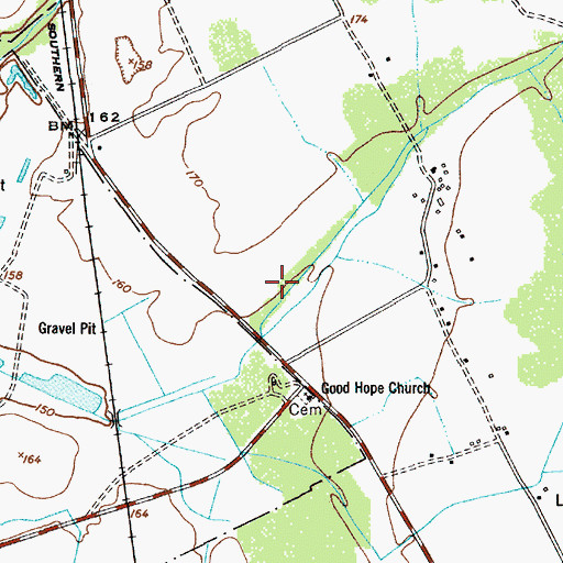 Topographic Map of Harvins Pond, SC