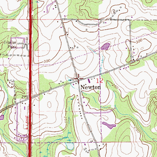 Topographic Map of Newton, AL