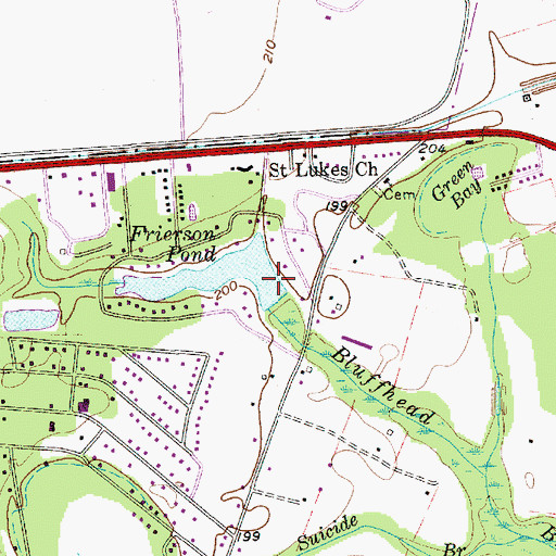 Topographic Map of Lake Cherryvale Dam D-1986, SC