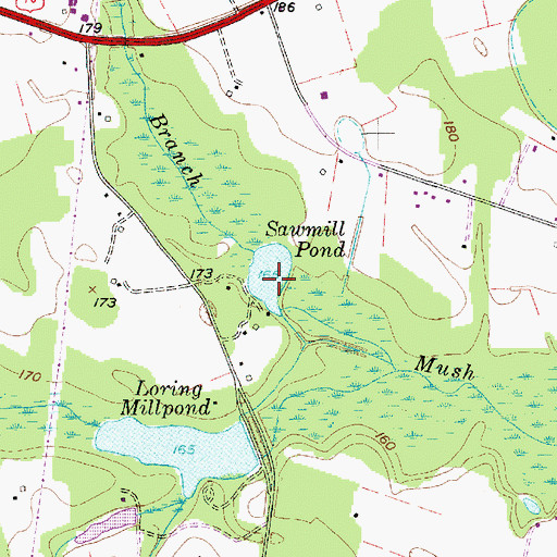 Topographic Map of Sawmill Pond Dam D-1987, SC