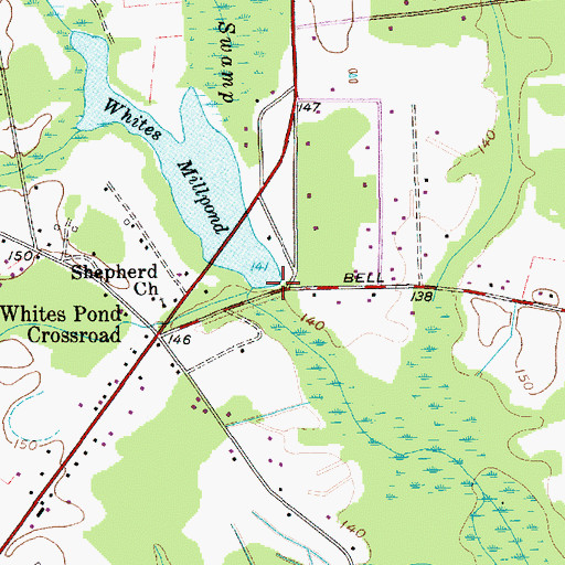 Topographic Map of Whites Millpond Dam D-1988, SC