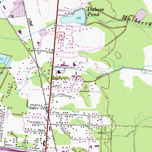 Topographic Map of Dubose Pond, SC