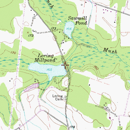 Topographic Map of Loring Millpond Dam D-1452, SC