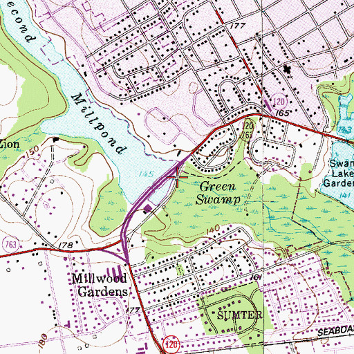 Topographic Map of Second Millpond Dam D-1444, SC