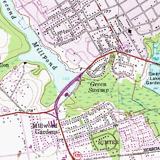 Topographic Map of Second Millpond Dam D-1444, SC