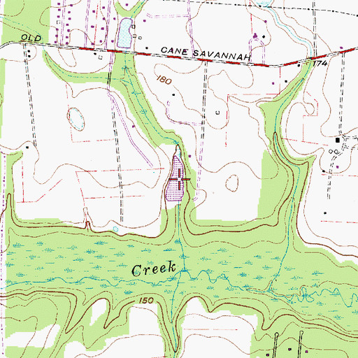 Topographic Map of Burns Pond, SC