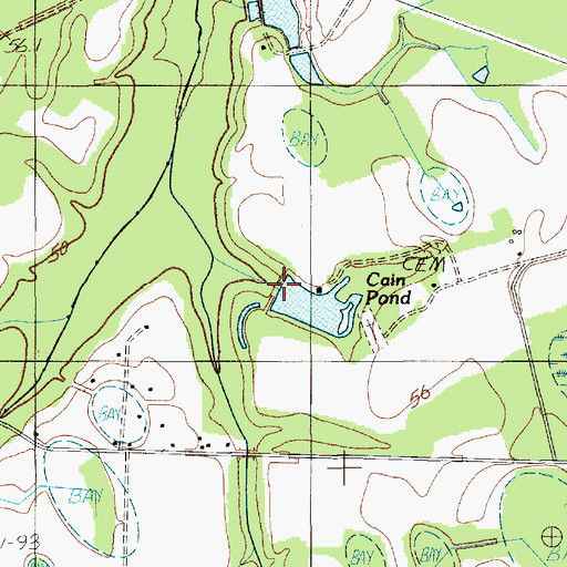 Topographic Map of Cain Pond Dam D-2058, SC
