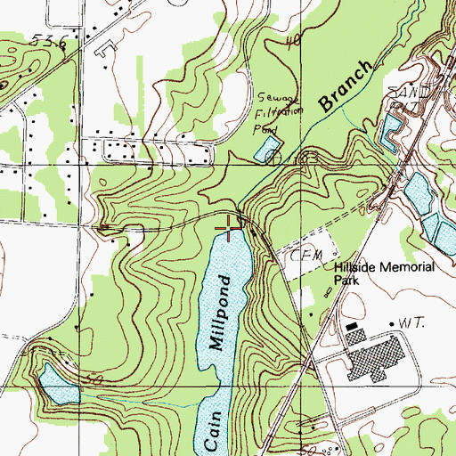 Topographic Map of Cains Mill Pond Dam D-1578, SC