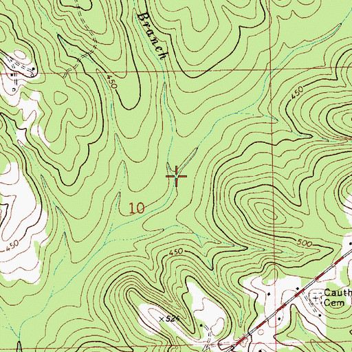 Topographic Map of Nichols Branch, AL