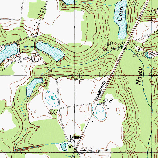 Topographic Map of Korn Pond, SC