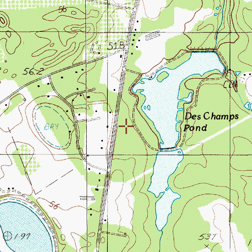Topographic Map of Deschamps Middle Pond Dam D-2061, SC