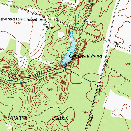 Topographic Map of Campbell Pond Dam D-1585, SC