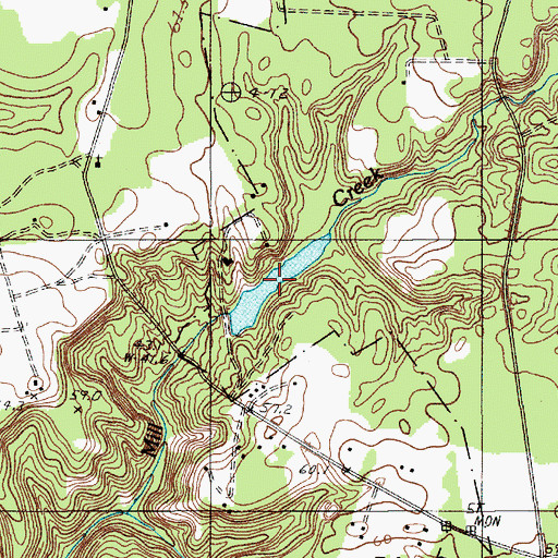 Topographic Map of Mill Creek Park Pond, SC
