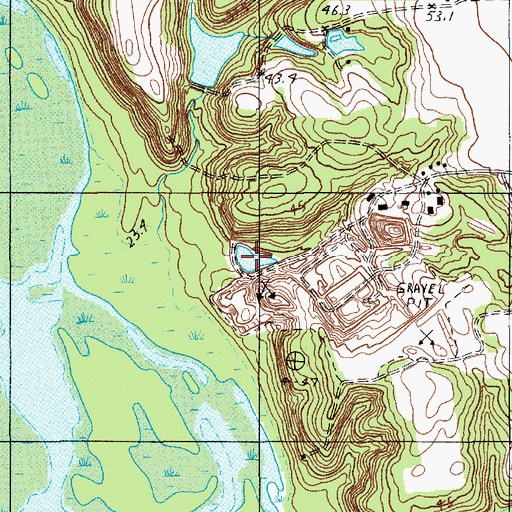 Topographic Map of Touchberry Lower Pond, SC