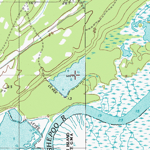 Topographic Map of Ashepoo Plantation Pond Dam D-2387, SC