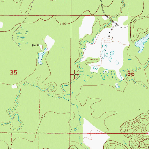 Topographic Map of Nichols Creek, AL