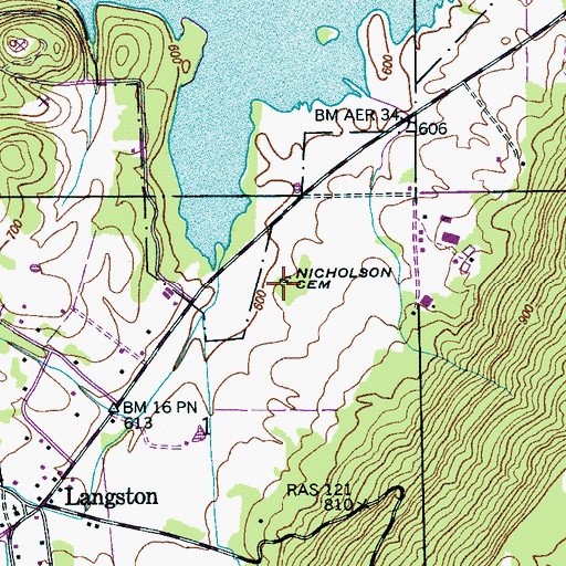 Topographic Map of Nicholson Cemetery, AL