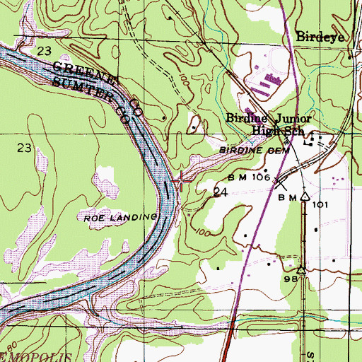 Topographic Map of Negrofoot Branch, AL