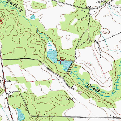 Topographic Map of Sunesac Lake, SC