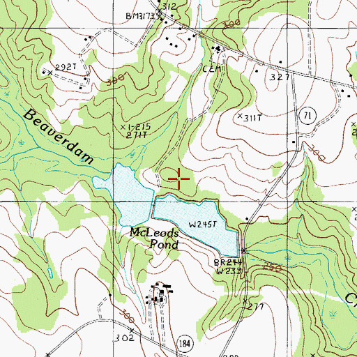 Topographic Map of McLeods Upper Pond Dam D-2409, SC