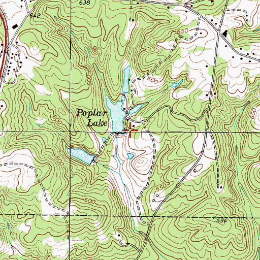Topographic Map of Poplar Lake Dam D-2152, SC