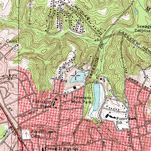 Topographic Map of Union Water Works Pond Dam D-2154, SC