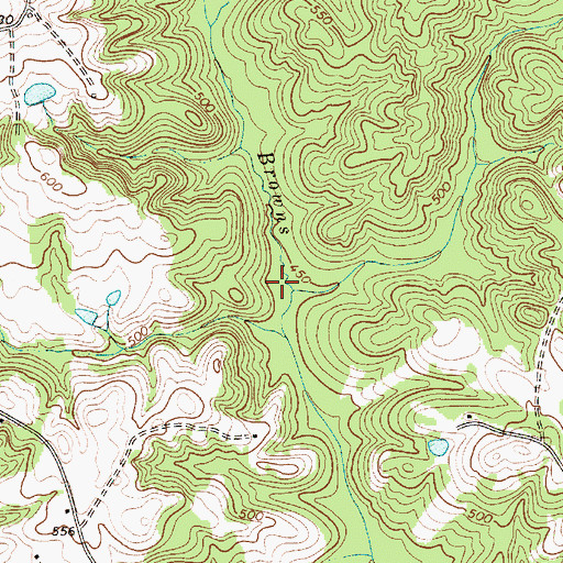 Topographic Map of Browns Creek Watershed Number Two D-2163 Dam, SC