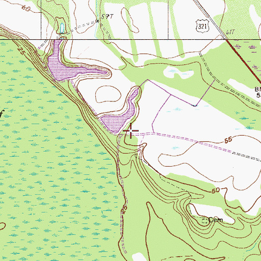 Topographic Map of Hoover Plantation Dam D-2592, SC