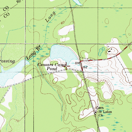 Topographic Map of Blake Plantation Pond Number One D-2607 Dam, SC