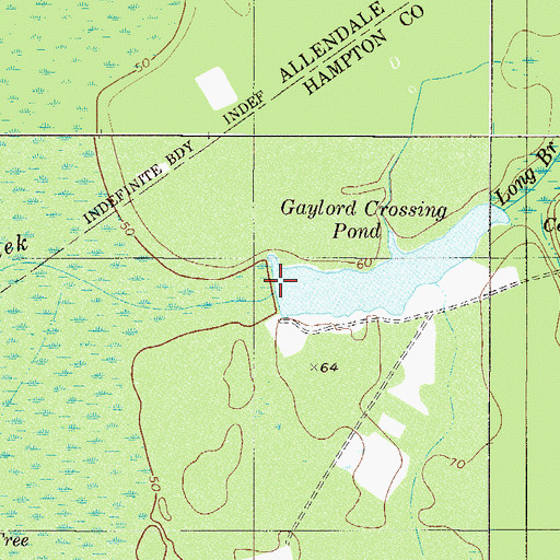 Topographic Map of Blake Plantation Pond Number Two D-2608 Dam, SC
