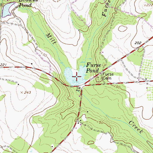 Topographic Map of Furse Mill Pond Dam D-2563, SC