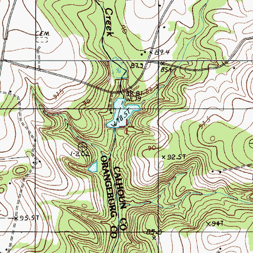 Topographic Map of South Carolina Noname 09046 D-2925 Dam, SC