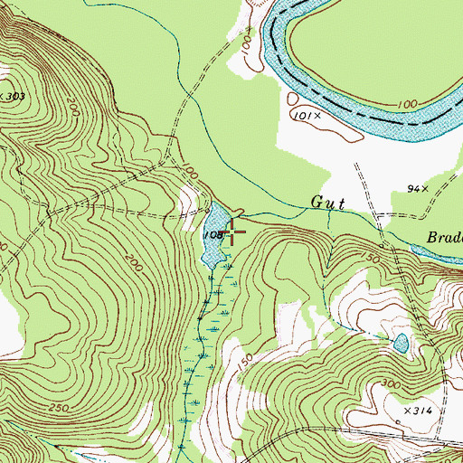 Topographic Map of Brady Pond Dam D-2624, SC
