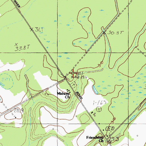 Topographic Map of Edens Small Pond Dam D-2615, SC
