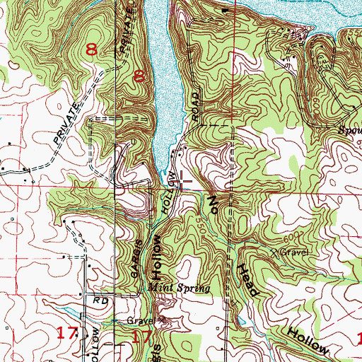 Topographic Map of No Head Hollow, AL
