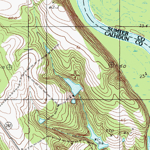 Topographic Map of Gadden Pond Dam D-2656, SC