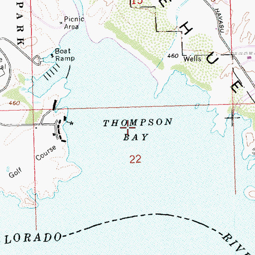 Topographic Map of Thompson Bay, AZ