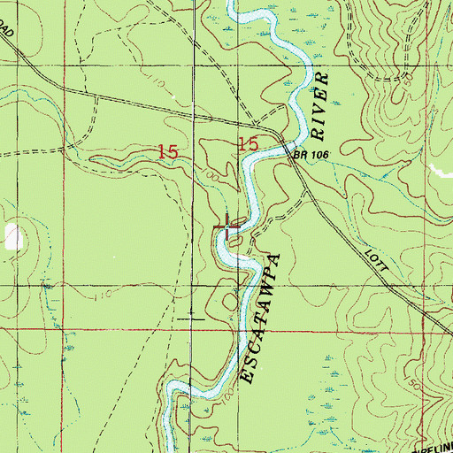 Topographic Map of Nobodies Creek, AL