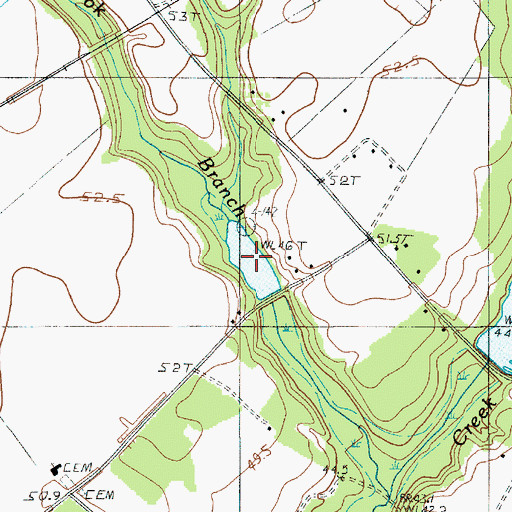 Topographic Map of Jessie Rast Pond, SC